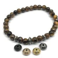 Perles rondes en acier inoxydable rétro à petit trou 2.0, bon marché, pour bricolage, accessoires de bracelet, tendance en Europe et aux États-Unis