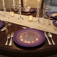 Assiette de présentation de luxe élégante de 13 pouces, motif personnalisé, durable et réutilisable pour mariages, anniversaires, dîners et hôtels