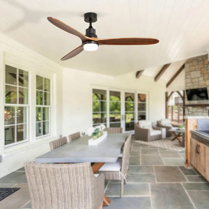 Ventilateur de plafond extérieur avec lumière, ventilateur de plafond style ferme avec lumière et télécommande, 60 pouces, 3 pales - Product Image 4