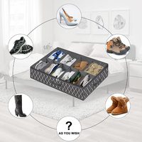 Transparent pliable Non-tissé tissu treillis boîte de rangement lit bas chaussures stockage Rectangle forme aluminium métal