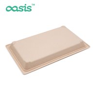 Oasis Assiette jetable personnalisée en bagasse verte biodégradable, plateau pour restauration rapide, vaisselle compostable, imperméable et résistante à la graisse