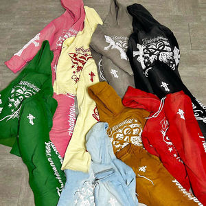 Conjunto de Sudadera con Capucha y Pantalones Acampanados de Dos Piezas con Estampado Serigrafiado, Lavado Ácido, Personalizado al por Mayor, Chándal Unisex para Hombre, Ropa Urbana - Product Image 2