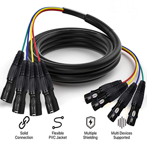 <span class=keywords><strong>Cable</strong></span> de Señal de Audio XLR de 4 Canales y 3 Pines, 1M OFC, 4 Machos a 4 Hembras, Cubierta de PVC, Doble Blindaje para Micrófono, Transmisión y Grabación - Product Image 2