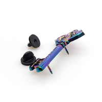 Épinglette de revers en forme de clé ancienne, personnalisée, colorée, en métal, avec logo 3D en émail, plaque arc-en-ciel, vente en gros