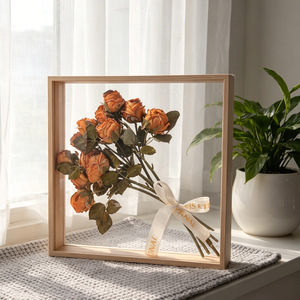Rose artificielle simple tige 5 têtes petite rose fleur de table décoration maison mariage - Product Image 4