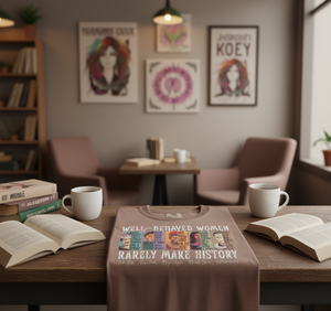 Camiseta Well Behaved Women Rarely Make History para mujer, manga corta, cuello redondo, 100% algodón, camiseta informal con estampado feminista - Product Image 2