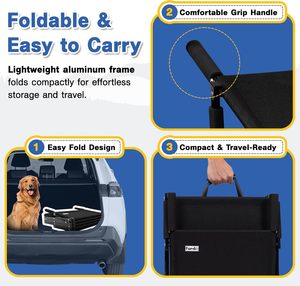 Escaliers pour chiens pour voiture, rampes pliables pour chiens avec surface antidérapante pour grands chiens, marches portables pour chiens pour voitures et camions, 4 marches - Product Image 6