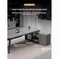 Bureau de direction minimaliste moderne en forme de L Nouveau design exclusif en panneau de bois brun noir Espace de travail