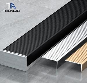 Alüminyum alaşımlı merdiven <span class=keywords><strong>Nosing</strong></span> sağ açılı kaymaz adım kenar döşeme kiremit mermer Metal merdiven için ağır sırt kapağı - Product Image 2