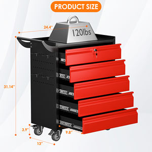Chariot à outils antivol en métal à 5 tiroirs avec option OEM pour les outils de jardin - Product Image 2