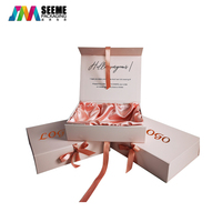 Benutzer definierte LOGO Kleidung Kleid Geschenk boxen Satin Seide Einsatz Luxus Magnetische Perücke Haar verlängerung Verpackungs box