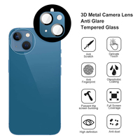 Film de protection pour caméra 3d iPhone, protecteur d'écran en verre trempé transparent pour objectif de caméra 13 12 HD