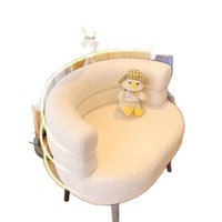 Fauteuil simple moderne et tendance BOBO en laine d'agneau pour salon, chambre, vestiaire, avec table de maquillage douce pour bar
