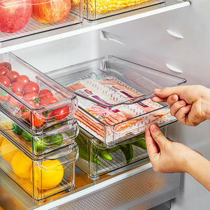 Boîtes de rangement rectangulaires transparentes pour réfrigérateur avec couvercle à clipser, qualité alimentaire, pour la conservation des légumes et des fruits dans la cuisine - Product Image 5