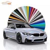 Film Vinyle Adhésif pour Voiture PET, Film de Changement de Couleur, Vente en Gros Usine OEM, 6mil 1.52*16m, Installation à Sec, PET Coloré Laser Argenté (Brillant)