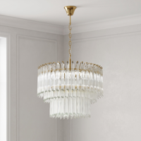 Lampes suspendues en verre triangulaires vertes de haute qualité, modernes, créatives, luxueuses, design, pour restaurant, villa, salon