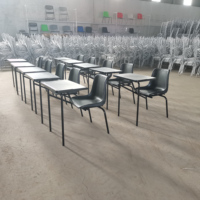 Chaise de formation pour étudiants avec tablette d'écriture, panier de rangement, design ergonomique, base en plastique PP, structure en fer, multifonction pour le bureau