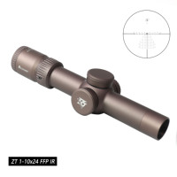 Lunette de tir tactique BUZZARD Optics ZT 1-10x24 FFP LPVO avec réticule rouge et vert illuminé, étanche et antichoc, pour la chasse