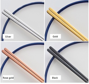 Factory Direct Sale Korean Style Metal Stainless Steel 304 Titanium Black <strong>Reusable</strong> <strong>Chopsticks</strong> - Product Image 5