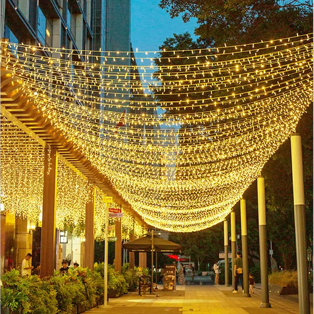 10M 100LEDs 220V Outdoor Low Voltage Christmas Fairy Lights Green PVC Wire Waterproof LED String Lights
