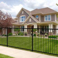Fábrica al por mayor valla plana valla de acero superior ornamental negro galvanizado 6X8 paneles de acero de valla de seguridad