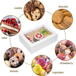 Cuisson personnalisée Donut Pain Tarte Pâtisserie <span class=keywords><strong>Carton</strong></span> Rectangle Blanc Impression Cupcake Boîte et <span class=keywords><strong>Emballage</strong></span> Blanc - Product Image 3