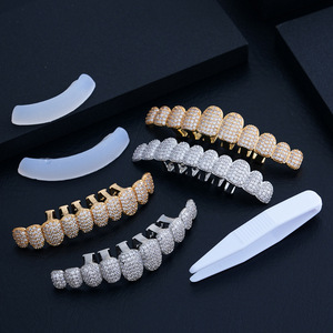 Grillz Hip Hop en Zirconia avec sertissage en U, unisexe, pour usage quotidien - Product Image 2