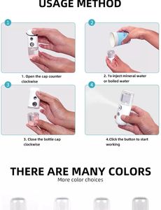 Recargable mini cara nano spray humidificador de aire instrumento eléctrico mini nano pulverizador niebla fría nano spray portátil - Product Image 6
