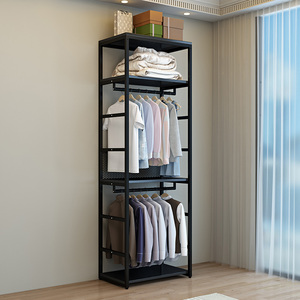 [Version haute] Porte-vêtements en métal, étagère de rangement ouverte, étagère assemblée, étagère sur pied, armoire - Product Image 1