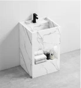 Offre Spéciale moderne hôtel sanitaire autoportant une <span class=keywords><strong>colonne</strong></span> Lavabo évier <span class=keywords><strong>pas</strong></span> <span class=keywords><strong>cher</strong></span> plaque de roche salle de bain lavabo armoire - Product Image 5