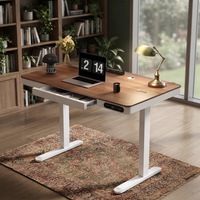 Bureau de travail électrique réglable en hauteur avec plateforme motorisée, ergonomique et large pour ordinateur