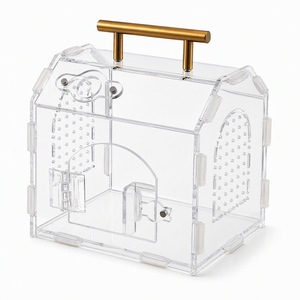 Nido de Acrílico Transparente para Reptiles, Casa de Cría Pequeña, Jaula Portátil para Mascotas con Asa para Lagartos, para Todas las Estaciones - Product Image 1