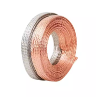 Cinta de Cobre Trenzada Plana, Precio al por Mayor, Flexible, Diámetro 0.15mm, Rojo, Cobre Desnudo Sólido, 6 AWG, Cable Trenzado