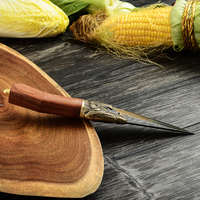 Couteau de cuisine universel traditionnel Longquan de 5 pouces, manche en bois de copal Rhodesian, lame entièrement forgée, couteau utilitaire ultra-affûté