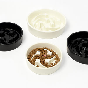 Bol à nourriture lente pour animaux de compagnie en céramique, directement de l'usine, motif solide élégant, assiette pour chien avec design antidérapant, alimentation saine pour chien et <span class=keywords><strong>chat</strong></span> - Product Image 5