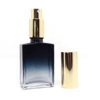 Flacons compte-gouttes en verre rectangulaires plats de luxe 15ml-100ml avec couvercle noir et or pour crème visage, sérum, huile essentielle