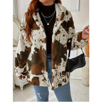 Nouveautés Automne/Hiver : Vêtements d'extérieur pour femmes en polaire à capuche imprimée tendance pour les marchés européens et américains. ODM OEM