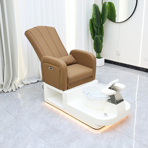 Chaise <span class=keywords><strong>de</strong></span> pédicure <span class=keywords><strong>de</strong></span> <span class=keywords><strong>salon</strong></span> <span class=keywords><strong>de</strong></span> luxe à base blanche, moderne, électrique, inclinable, dossier haut, chaise <span class=keywords><strong>de</strong></span> soin des pieds avec bol en verre - Product Image 4