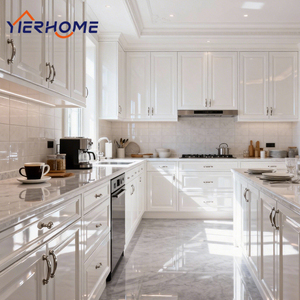 ארונות מטבח מודרניים מעץ, צבועים בגימור מבריק, ידידותיים לסביבה, סט מודולרי בהתאמה אישית לדירת אוכל, YIERHOME - Product Image 3