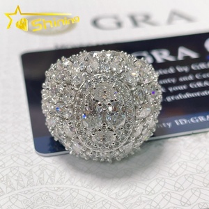 Nhẫn nam mạ vàng kiểu dáng mới, chất lượng cao, bạc 925, trang sức cao cấp, đính đá Moissanite cắt kiểu Fancy, phong cách Hip Hop, hoàn toàn được đính đá lấp lánh. - Product Image 6