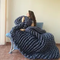 Handmade Knitted Chunky Throw Blanket