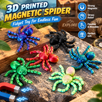 Vashine Jouet anti-stress flexible en PLA, araignée magnétique imprimée en 3D avec pattes articulées, pour le soulagement du stress, décoration de bureau et animaux de compagnie de bureau