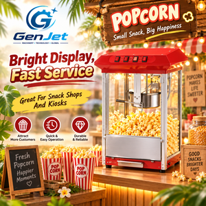 Máquina <span class=keywords><strong>de</strong></span> <span class=keywords><strong>Palomitas</strong></span> <span class=keywords><strong>de</strong></span> Maíz Eléctrica Comercial GenJet con Caldera <span class=keywords><strong>de</strong></span> Acero Inoxidable y Vitrina <span class=keywords><strong>de</strong></span> Vidrio para Cine, Supermercado, Kiosco - Product Image 6