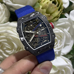 Reloj mecánico de fibra de carbono ligero y ultrafino para hombre, esfera de esqueleto, deportivo, diseño de lujo, OEM, ODM, personalizado, 2017 - Product Image 2