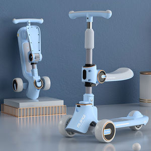 سكوتر أطفال قابل للتعديل ورخيص الثمن، سكوتر قابل للإزالة بثلاث عجلات بولي يوريثين مع إضاءة LED، وزن 2 كجم للأطفال - Product Image 3