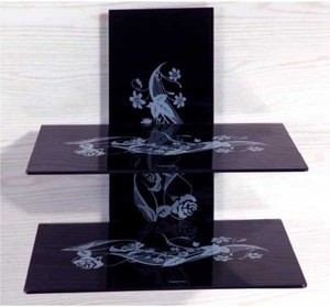 Estante de Pared de Vidrio Pintado en Negro, Simple y Moderno, para DVD, para Equipos de Audio Pequeños en la Pared de la Sala de Estar - Product Image 3