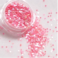 Paillettes multicolores en forme de cœur rond pour ongles, en PET, pour décoration d'ongles de Noël DIY, pour salon.