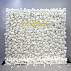 Fabbrica di alta qualità moderna fiori artificiali decorazioni tutti <span class=keywords><strong>bianco</strong></span> muro di fiori 8ft X 8ft per decorazioni di nozze - Product Image 4