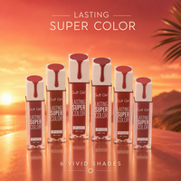 6 Warna Lip Gloss Mengkilap, Lip Glaze Tahan Lama Melembapkan Berkilau, Label Pribadi Logo Kustom Rias Bibir untuk Grosir