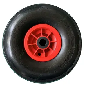 260x85mm毫米聚氨酯泡沫车轮，带塑料轮辋轮毂3.00-4聚氨酯泡沫轮胎10英寸防穿刺平自由实心车轮，用于手推车